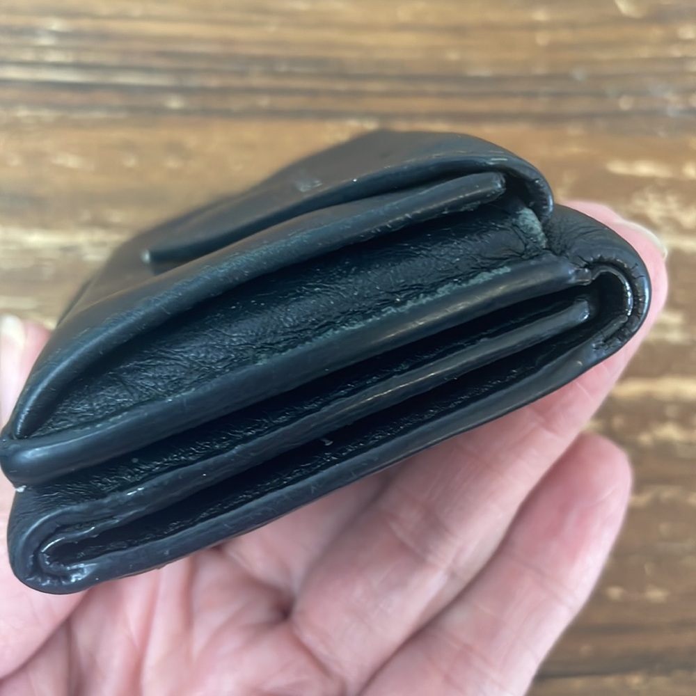 Balenciaga Paris Black Leather Tri-Fold Mini Wallet - Picture 4 of 9